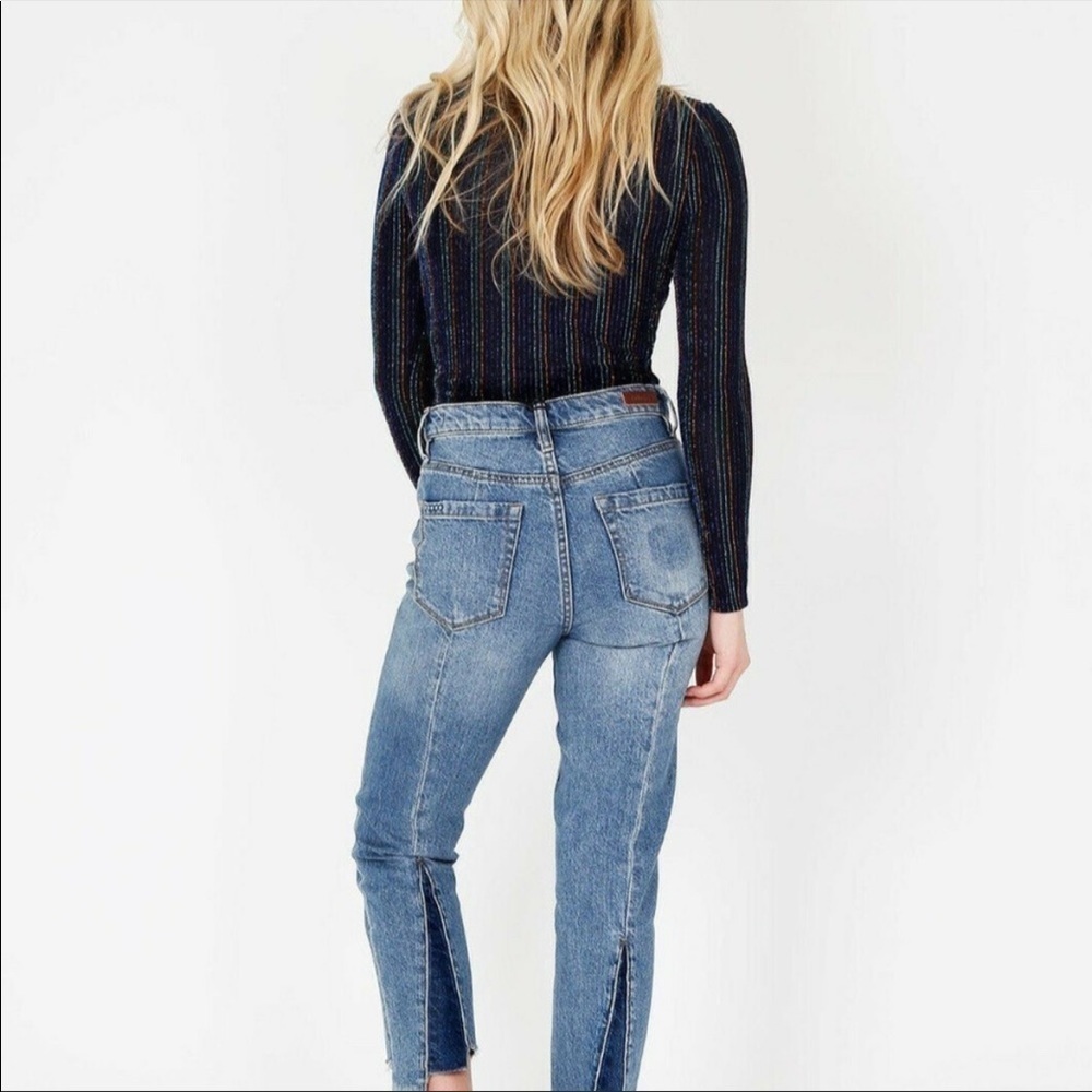 Blank NYC Stagger Raw Hem Straight Leg Cropped Jeans Size 28 - Picture 13 of 13